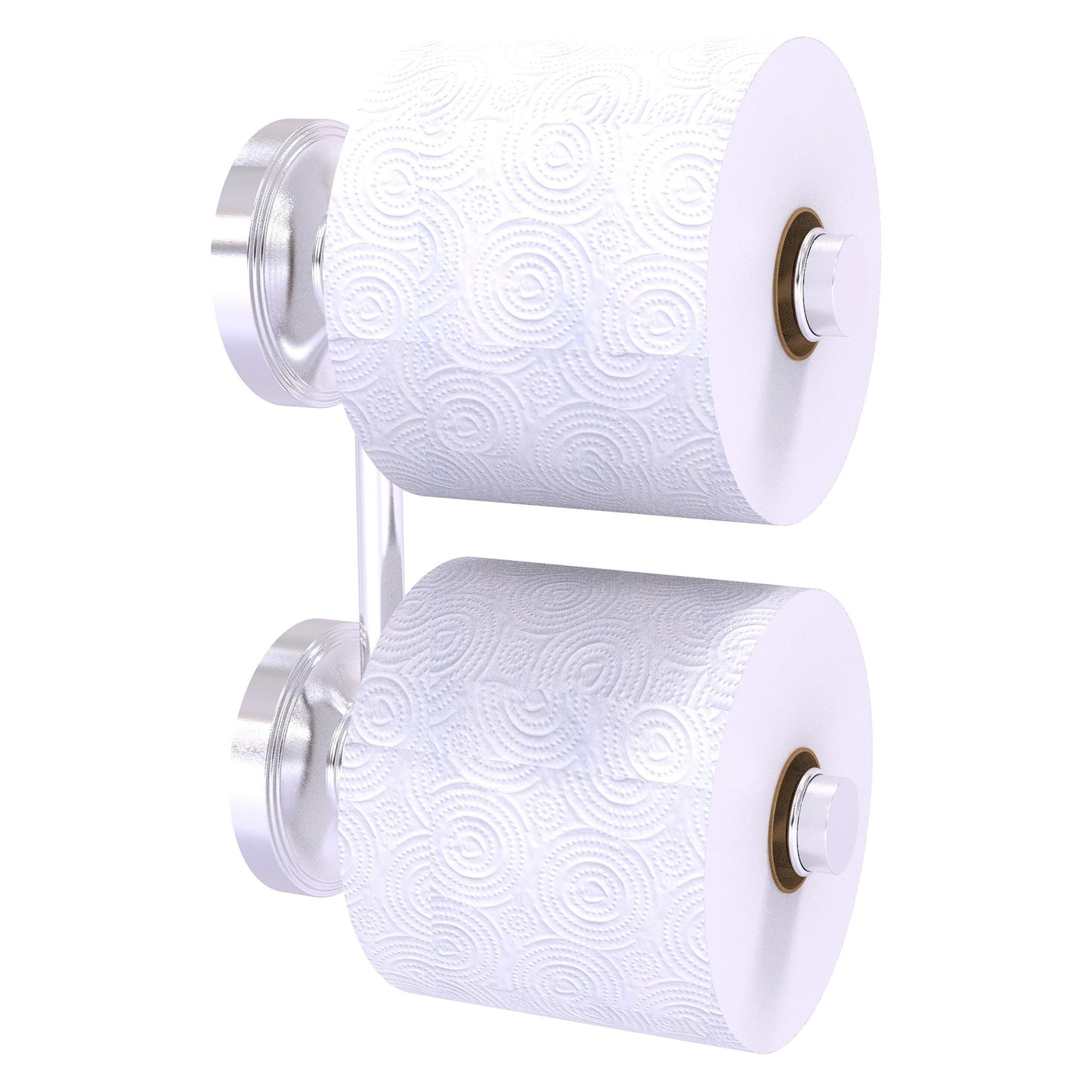 Allied Brass Prestige Regal 6.4" x 3" Satin Chrome Solid Brass 2-Roll Reserve Roll Toilet Paper Holder