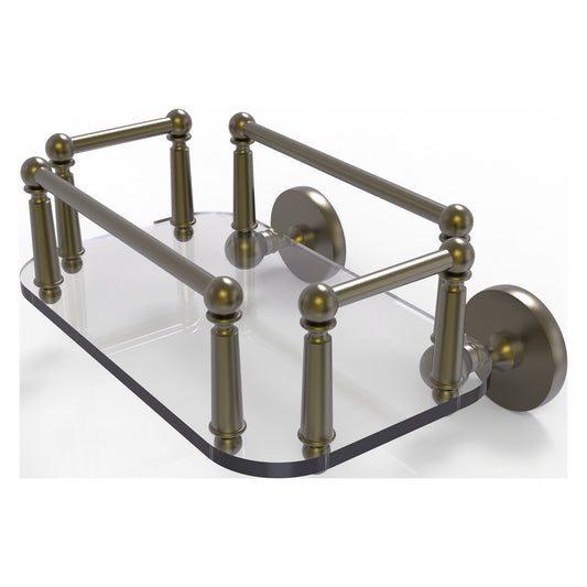 Allied Brass Prestige Skyline 10.25" x 8" Antique Brass Solid Brass P1000-GT-5 Wall-Mounted Glass Guest Towel Tray
