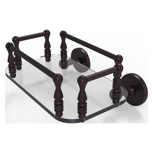 Allied Brass Prestige Skyline 10.25" x 8" Antique Bronze Solid Brass P1000-GT-6 Wall-Mounted Glass Guest Towel Tray