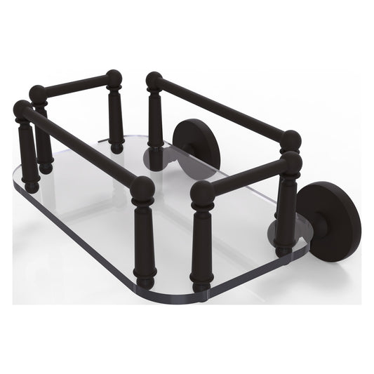 Allied Brass Prestige Skyline 10.25" x 8" Oil Rubbed Bronze Solid Brass P1000-GT-5 Wall-Mounted Glass Guest Towel Tray