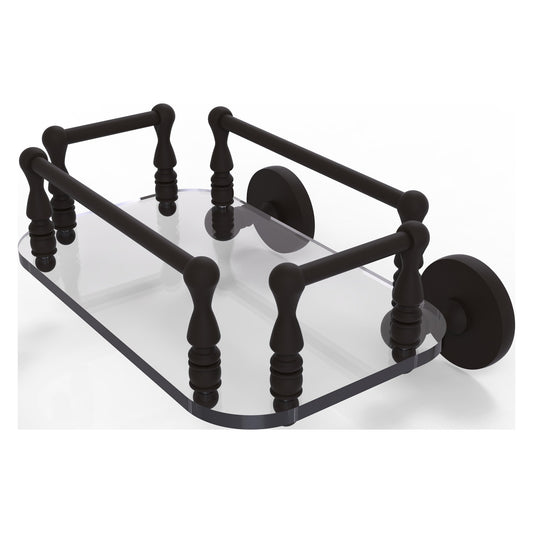 Allied Brass Prestige Skyline 10.25" x 8" Oil Rubbed Bronze Solid Brass P1000-GT-6 Wall-Mounted Glass Guest Towel Tray