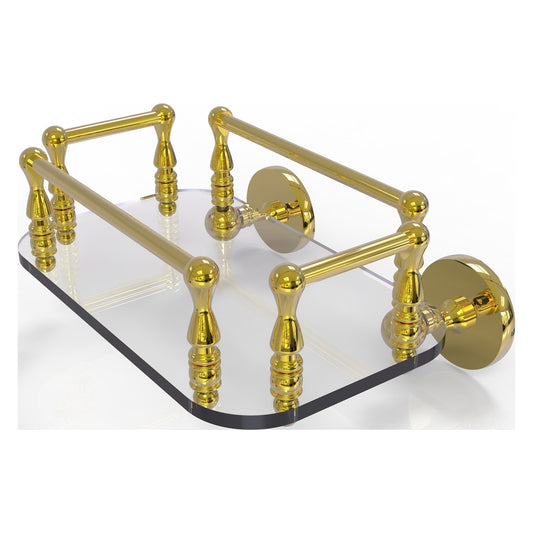 Allied Brass Prestige Skyline 10.25" x 8" Polished Brass Solid Brass P1000-GT-6 Wall-Mounted Glass Guest Towel Tray