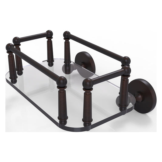 Allied Brass Prestige Skyline 10.25" x 8" Venetian Bronze Solid Brass P1000-GT-5 Wall-Mounted Glass Guest Towel Tray