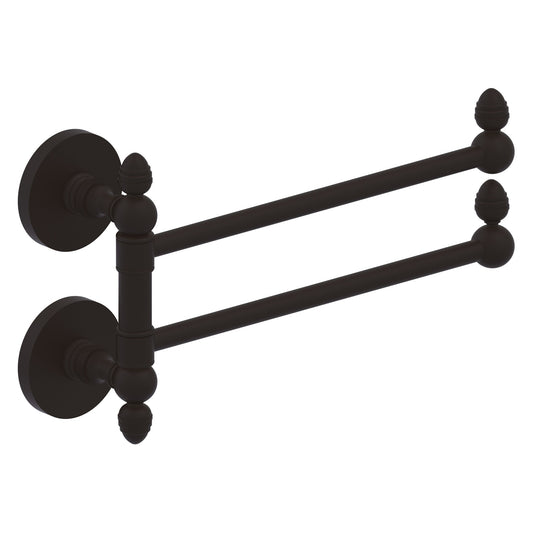 Allied Brass Prestige Skyline 12.5" x 7" Oil Rubbed Bronze Solid Brass 2-Swing Arm Towel Rail