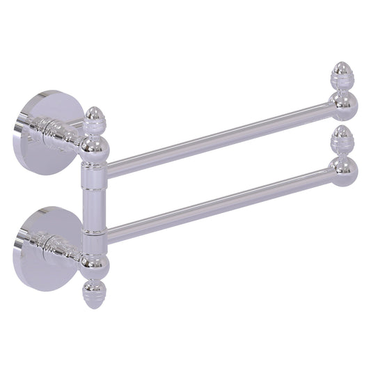 Allied Brass Prestige Skyline 12.5" x 7" Polished Chrome Solid Brass 2-Swing Arm Towel Rail