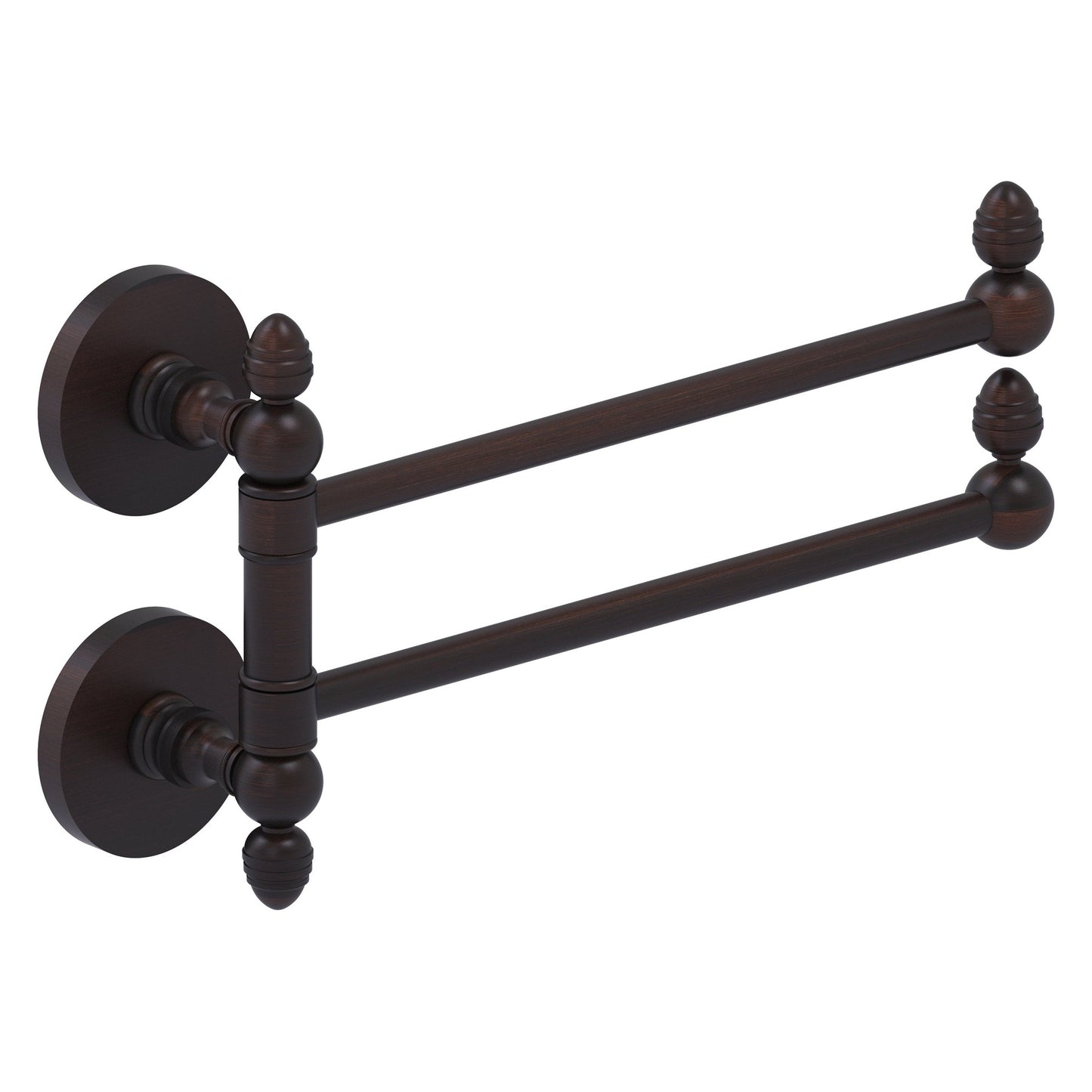 Allied Brass Prestige Skyline 12.5" x 7" Venetian Bronze Solid Brass 2-Swing Arm Towel Rail