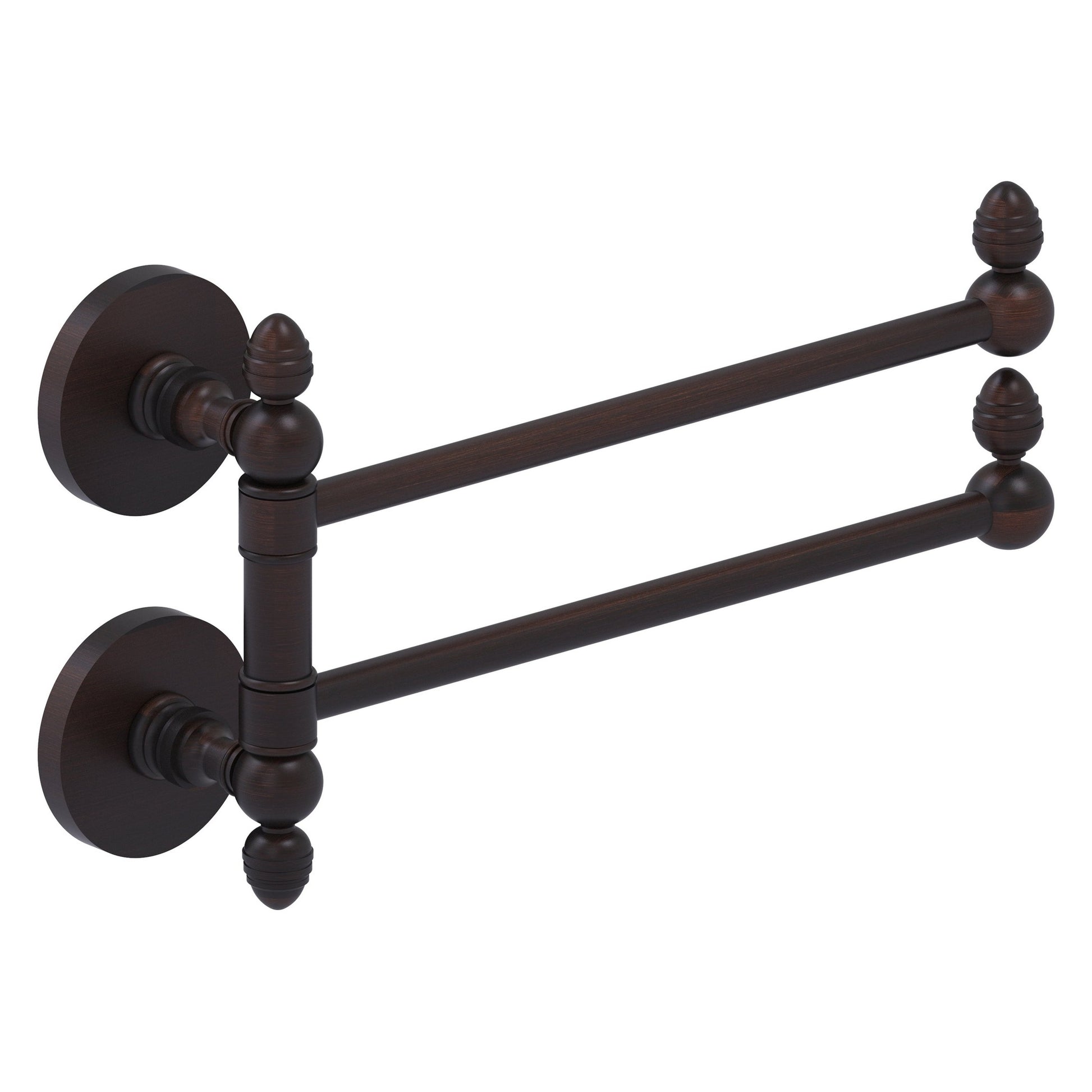 Allied Brass Prestige Skyline 12.5" x 7" Venetian Bronze Solid Brass 2-Swing Arm Towel Rail