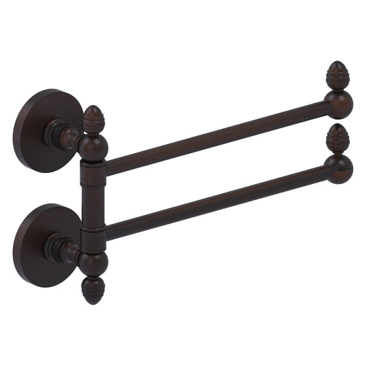 Allied Brass Prestige Skyline 12.5" x 7" Venetian Bronze Solid Brass 2-Swing Arm Towel Rail