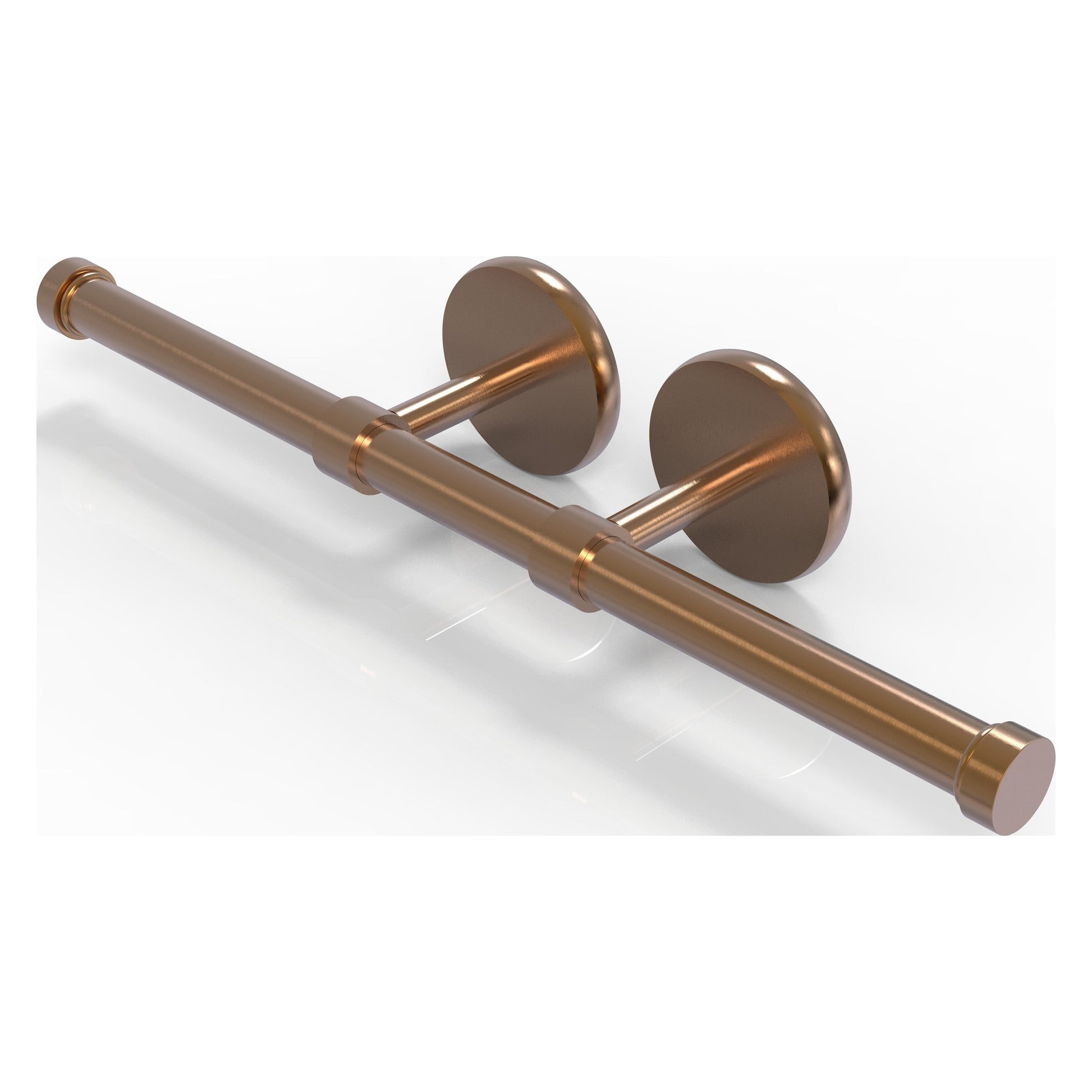 Allied Brass Prestige Skyline 14.9" x 3.6" Brushed Bronze Solid Brass Double Roll Toilet Tissue Holder