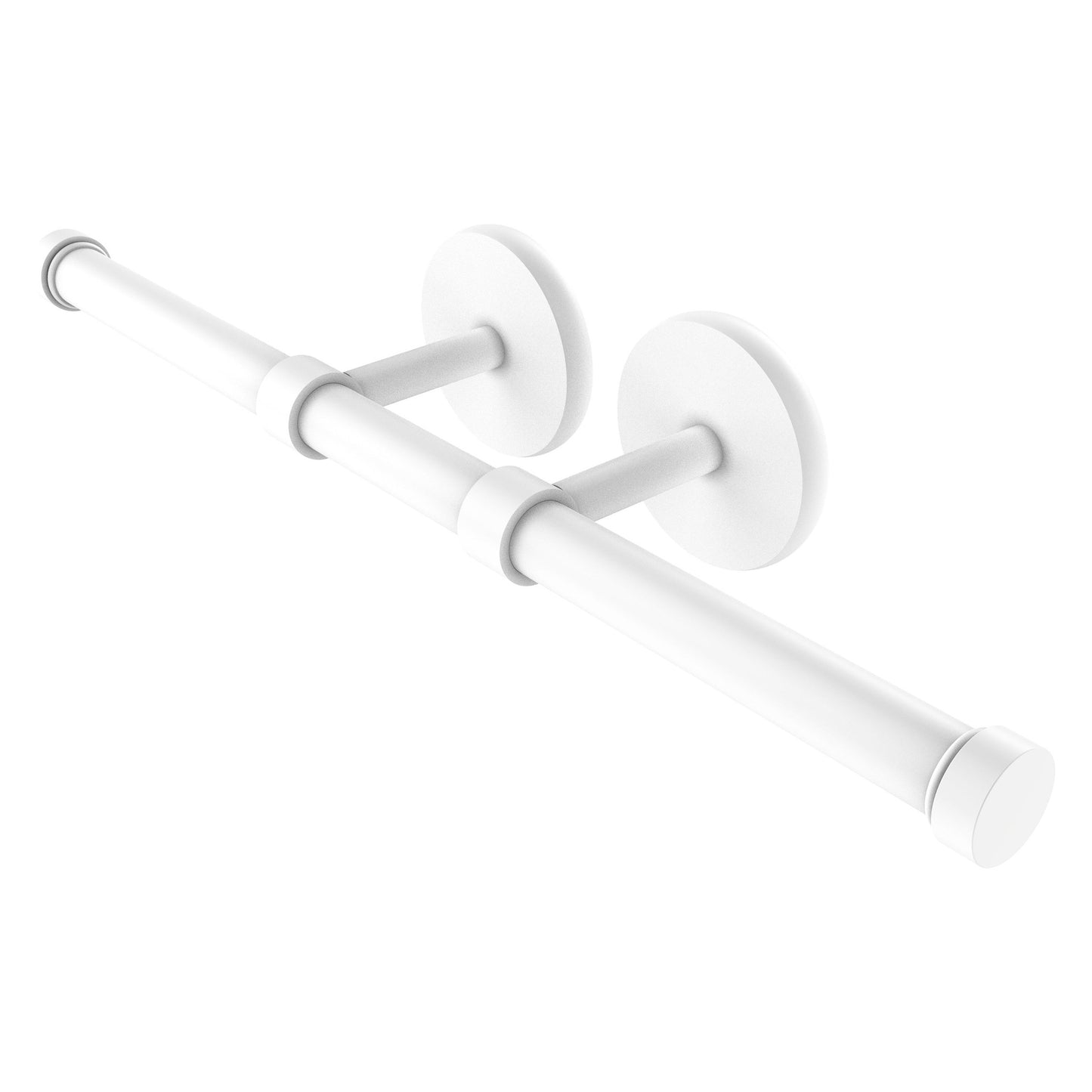 Allied Brass Prestige Skyline 14.9" x 3.6" Matte White Solid Brass Double Roll Toilet Tissue Holder