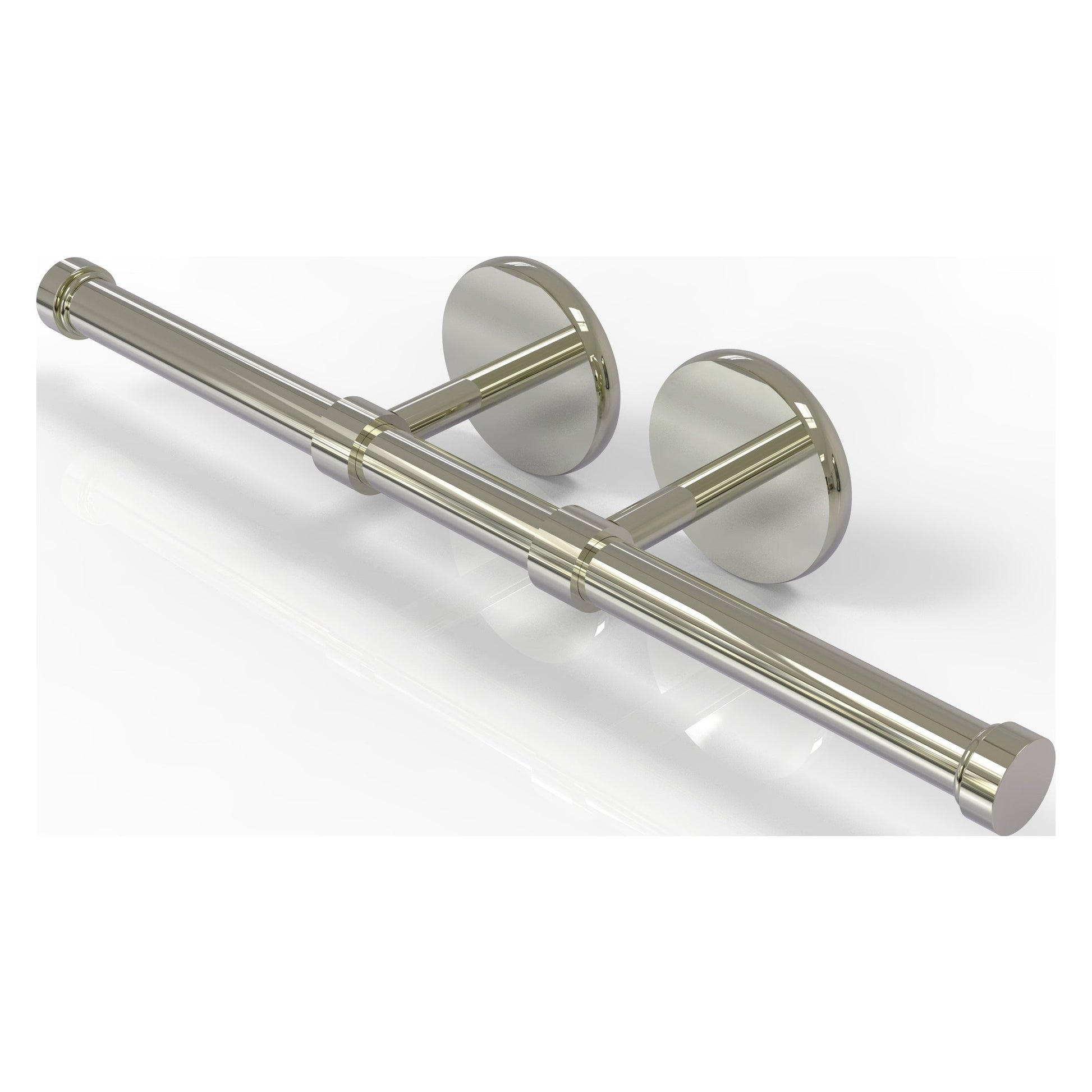 Allied Brass Prestige Skyline 14.9" x 3.6" Polished Nickel Solid Brass Double Roll Toilet Tissue Holder