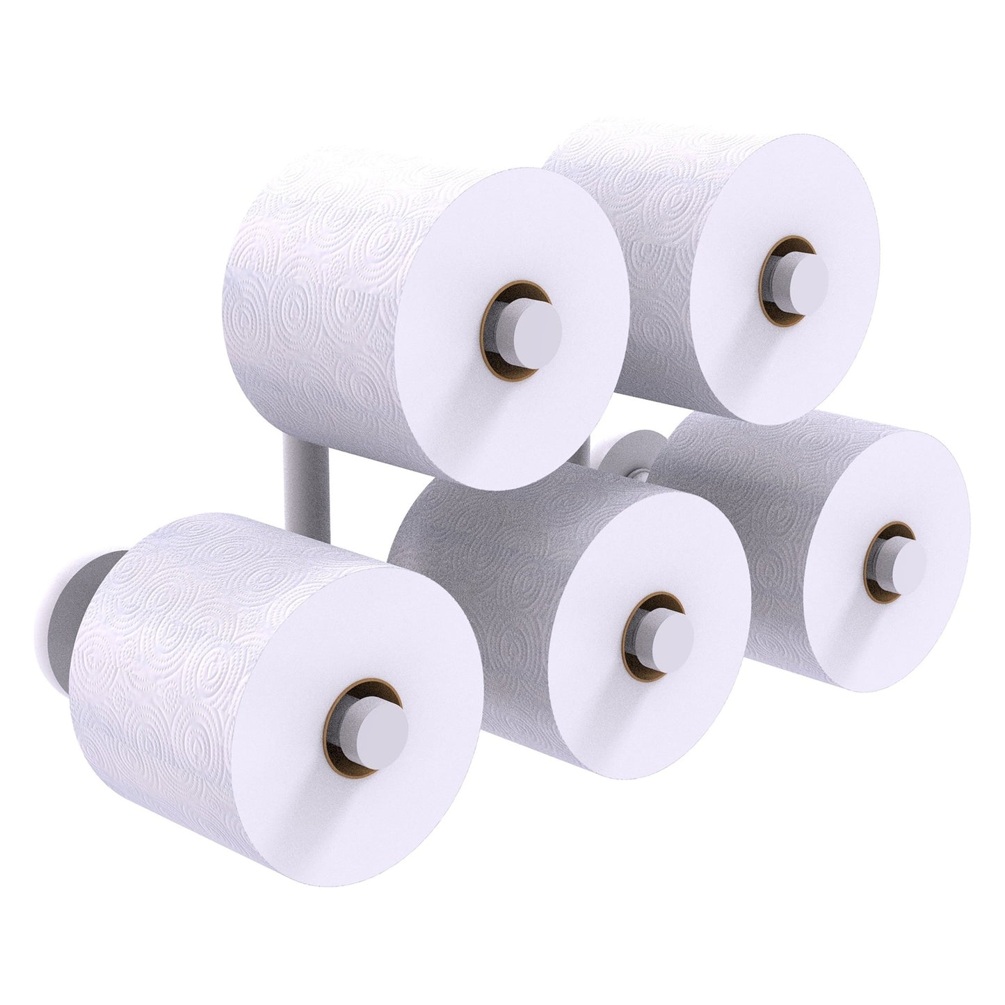 Allied Brass Prestige Skyline 14.9" x 7" Matte White Solid Brass 5-Roll Reserve Roll Toilet Paper Holder
