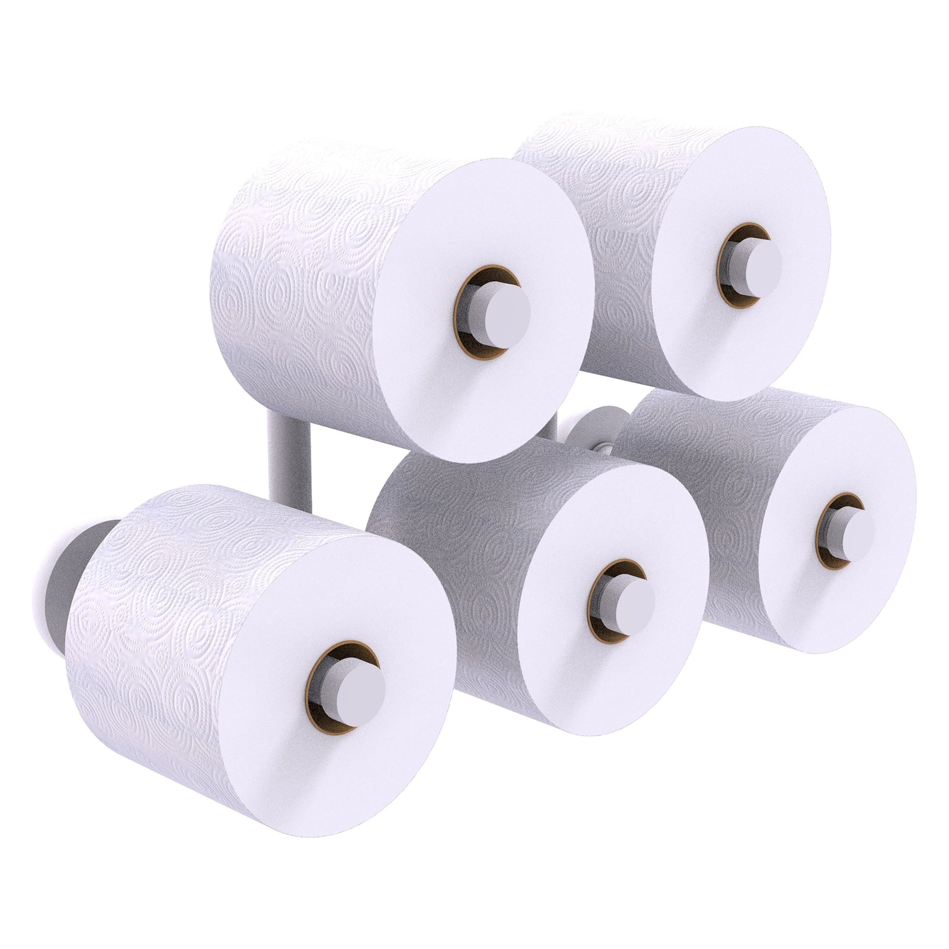 Allied Brass Prestige Skyline 14.9" x 7" Matte White Solid Brass 5-Roll Reserve Roll Toilet Paper Holder