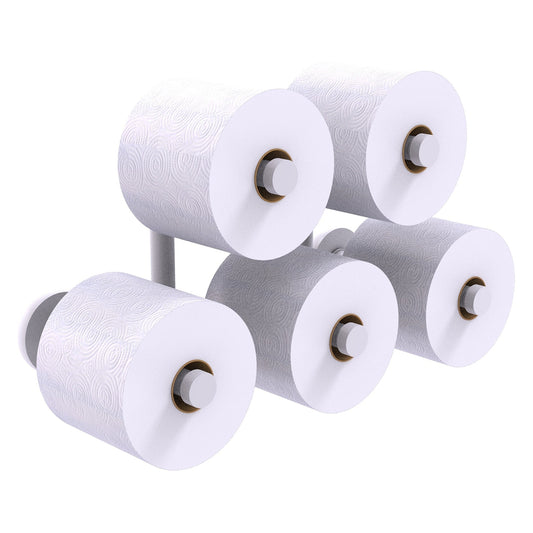 Allied Brass Prestige Skyline 14.9" x 7" Matte White Solid Brass 5-Roll Reserve Roll Toilet Paper Holder