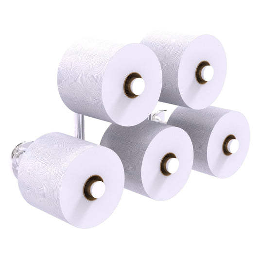Allied Brass Prestige Skyline 14.9" x 7" Polished Chrome Solid Brass 5-Roll Reserve Roll Toilet Paper Holder