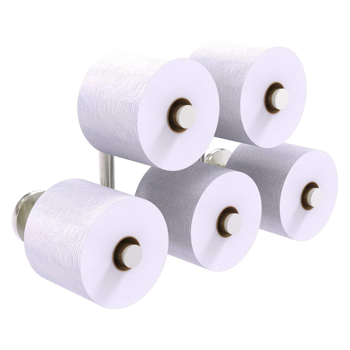 Allied Brass Prestige Skyline 14.9" x 7" Satin Nickel Solid Brass 5-Roll Reserve Roll Toilet Paper Holder