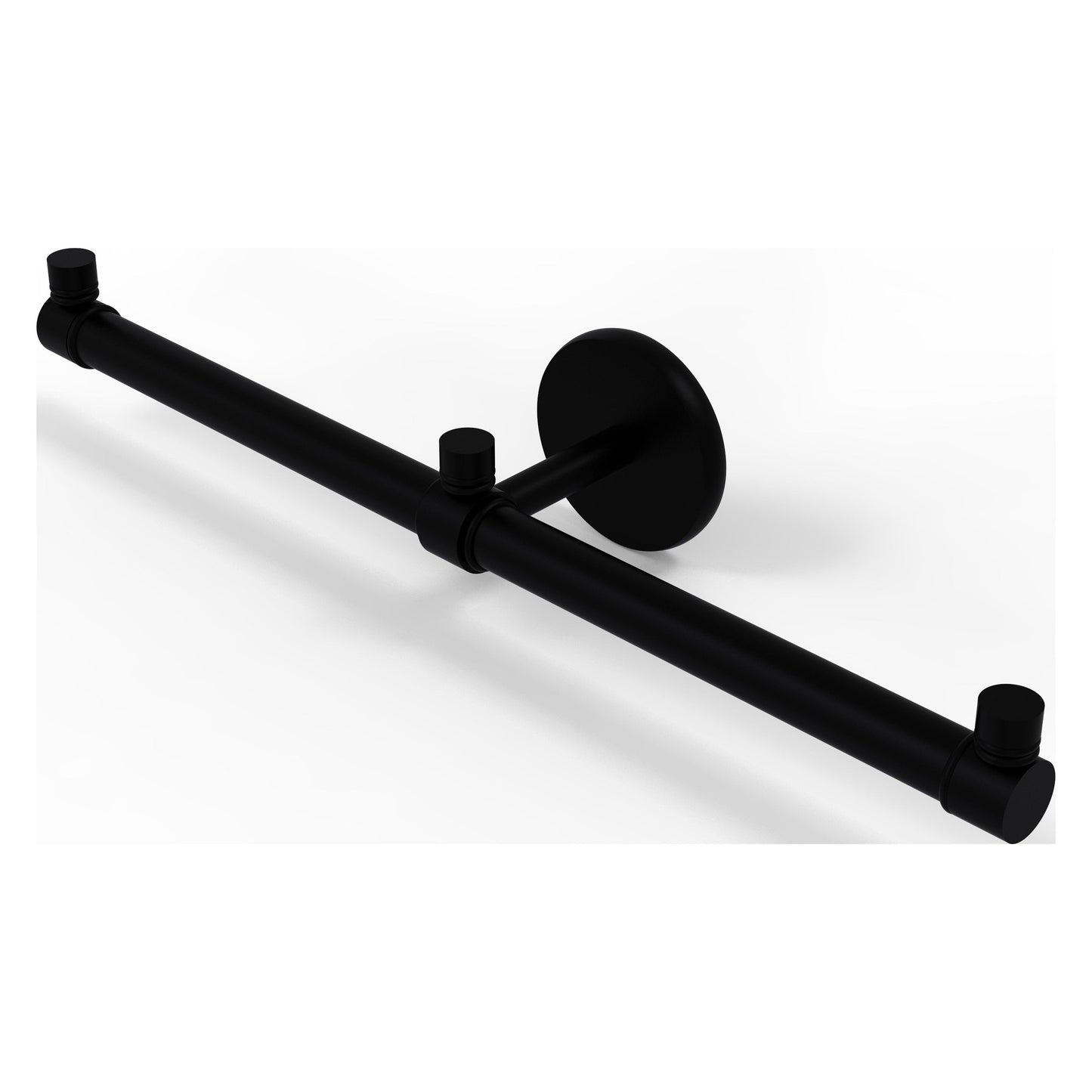 Allied Brass Prestige Skyline 15" x 3.5" Matte Black Solid Brass 2-Arm Guest Towel Holder