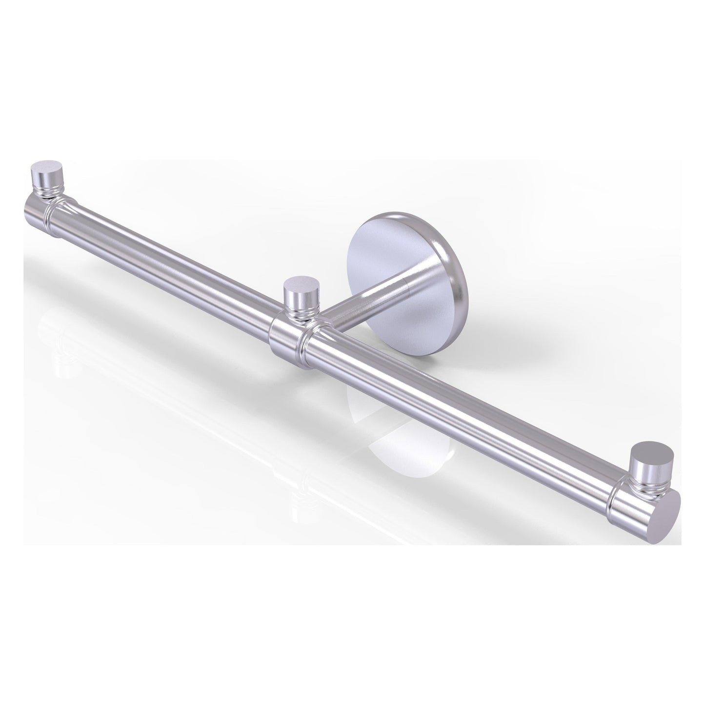 Allied Brass Prestige Skyline 15" x 3.5" Satin Chrome Solid Brass 2-Arm Guest Towel Holder