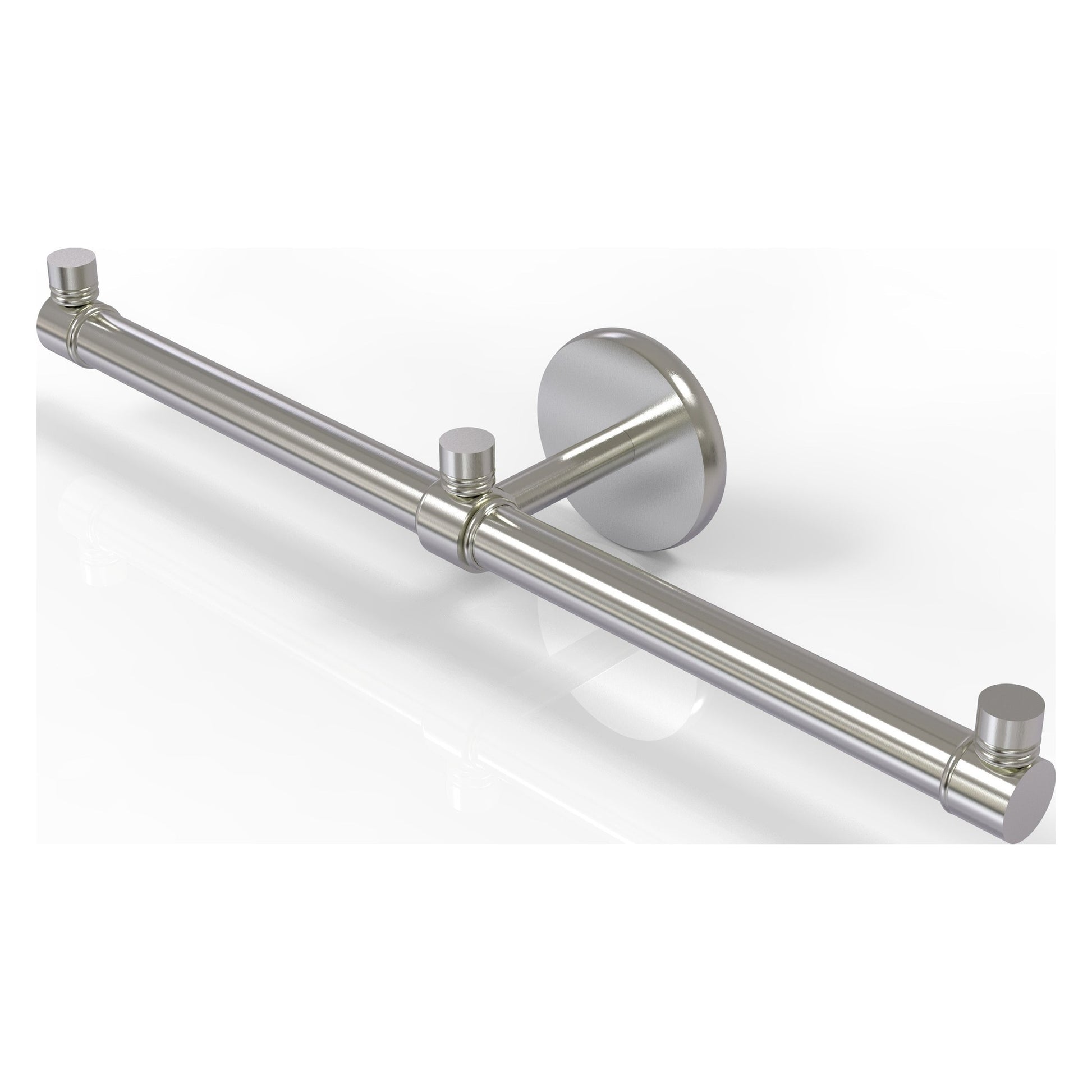 Allied Brass Prestige Skyline 15" x 3.5" Satin Nickel Solid Brass 2-Arm Guest Towel Holder
