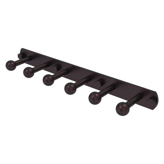 Allied Brass Prestige Skyline 15.5" x 3" Antique Bronze Solid Brass 6-Position Tie and Belt Rack