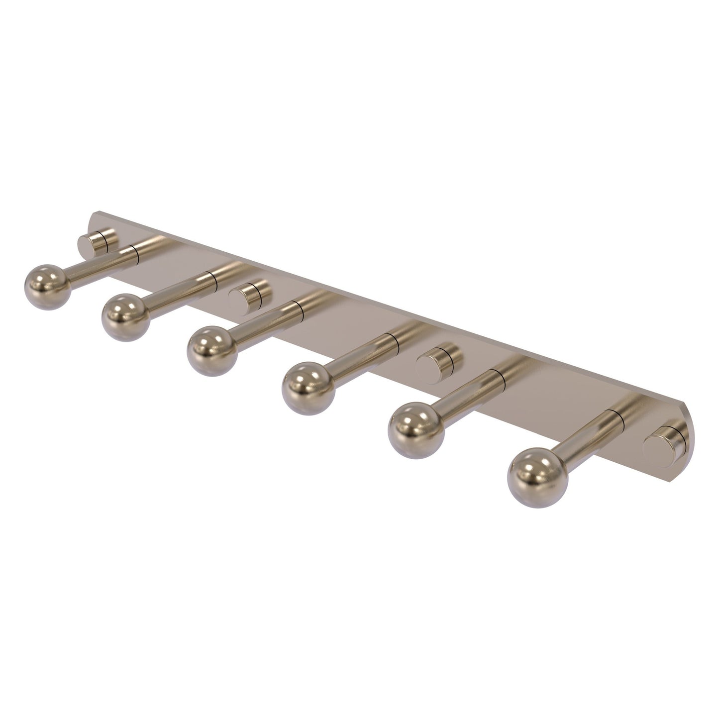 Allied Brass Prestige Skyline 15.5" x 3" Antique Pewter Solid Brass 6-Position Tie and Belt Rack