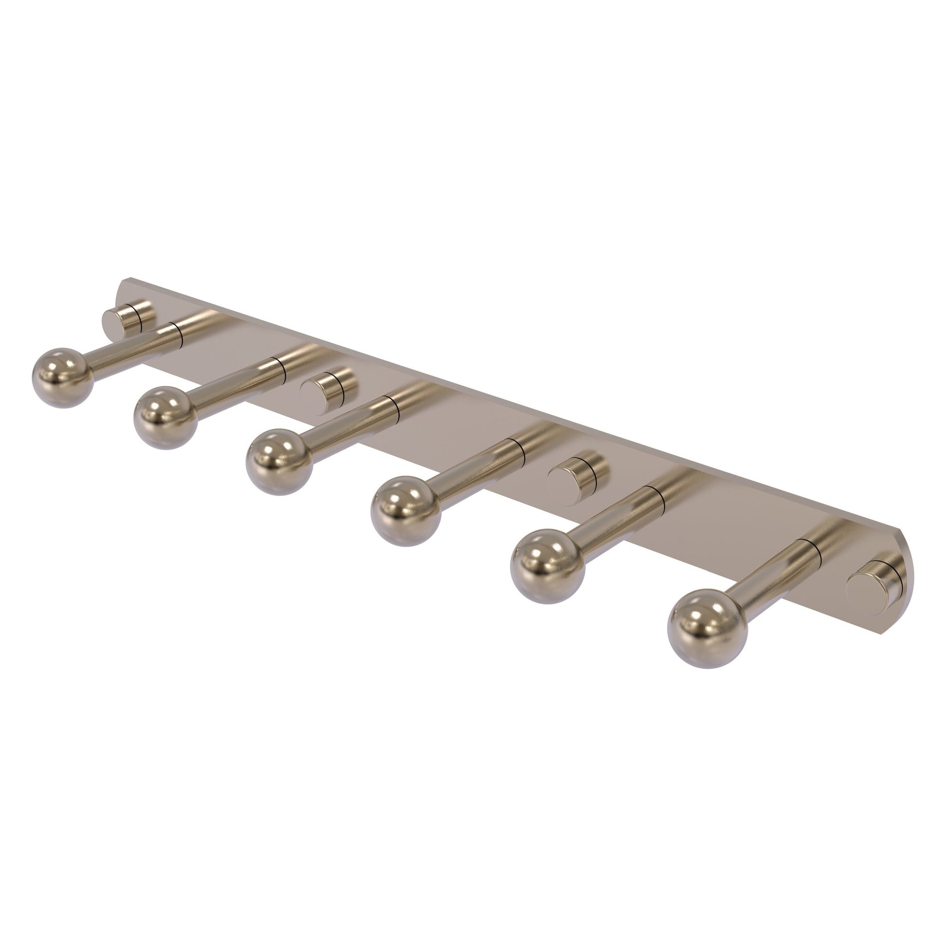 Allied Brass Prestige Skyline 15.5" x 3" Antique Pewter Solid Brass 6-Position Tie and Belt Rack