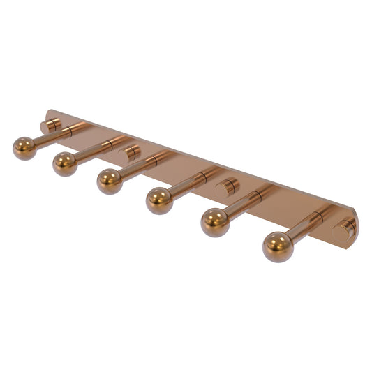 Allied Brass Prestige Skyline 15.5" x 3" Brushed Bronze Solid Brass 6-Position Tie and Belt Rack