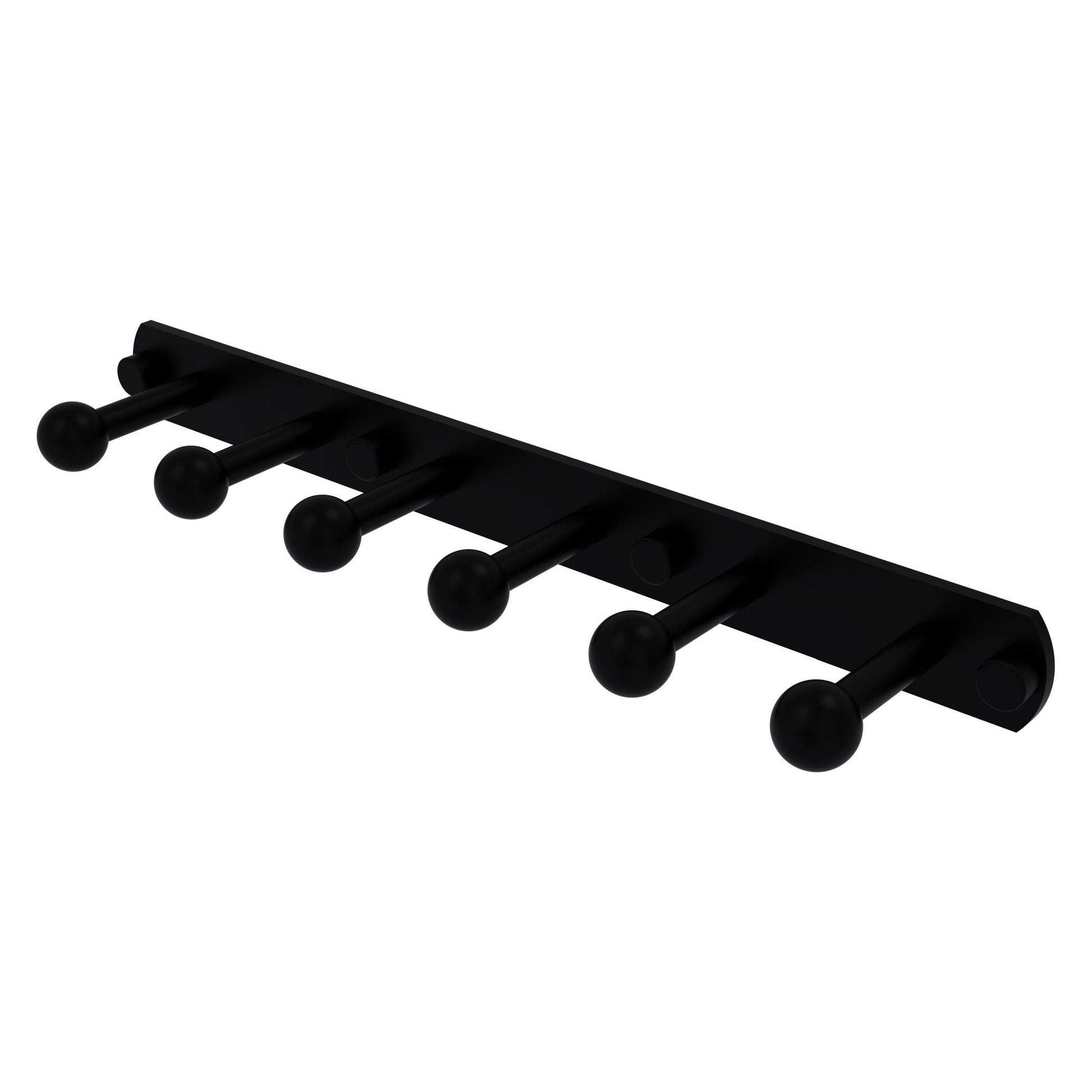 Allied Brass Prestige Skyline 15.5" x 3" Matte Black Solid Brass 6-Position Tie and Belt Rack