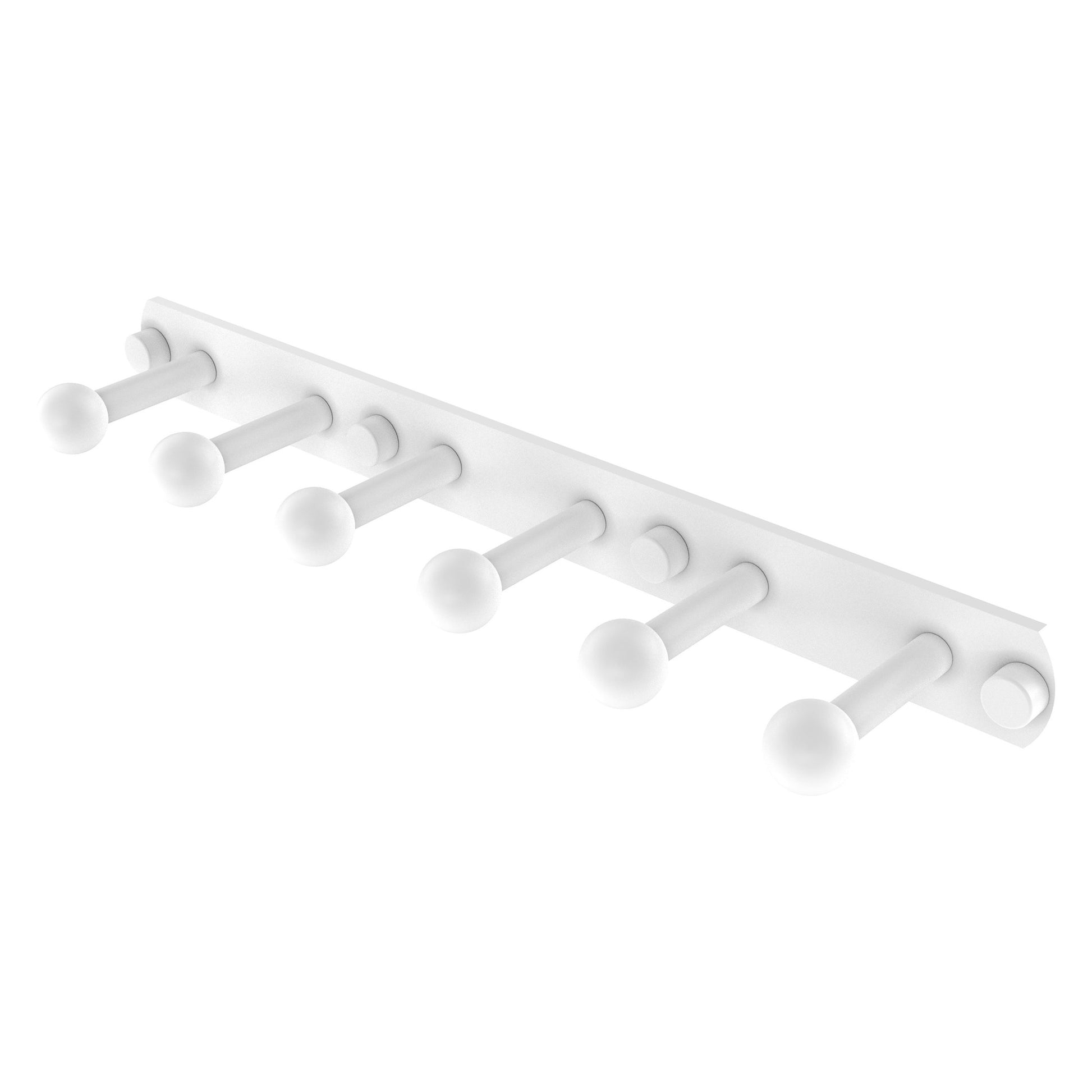 Allied Brass Prestige Skyline 15.5" x 3" Matte White Solid Brass 6-Position Tie and Belt Rack