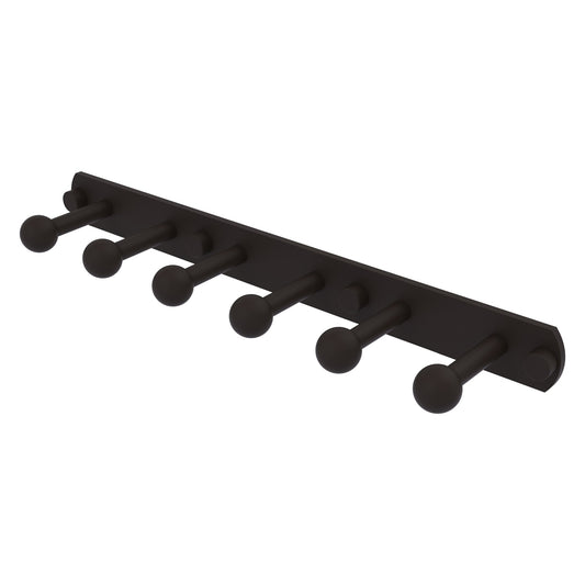Allied Brass Prestige Skyline 15.5" x 3" Oil Rubbed Bronze Solid Brass 6-Position Tie and Belt Rack