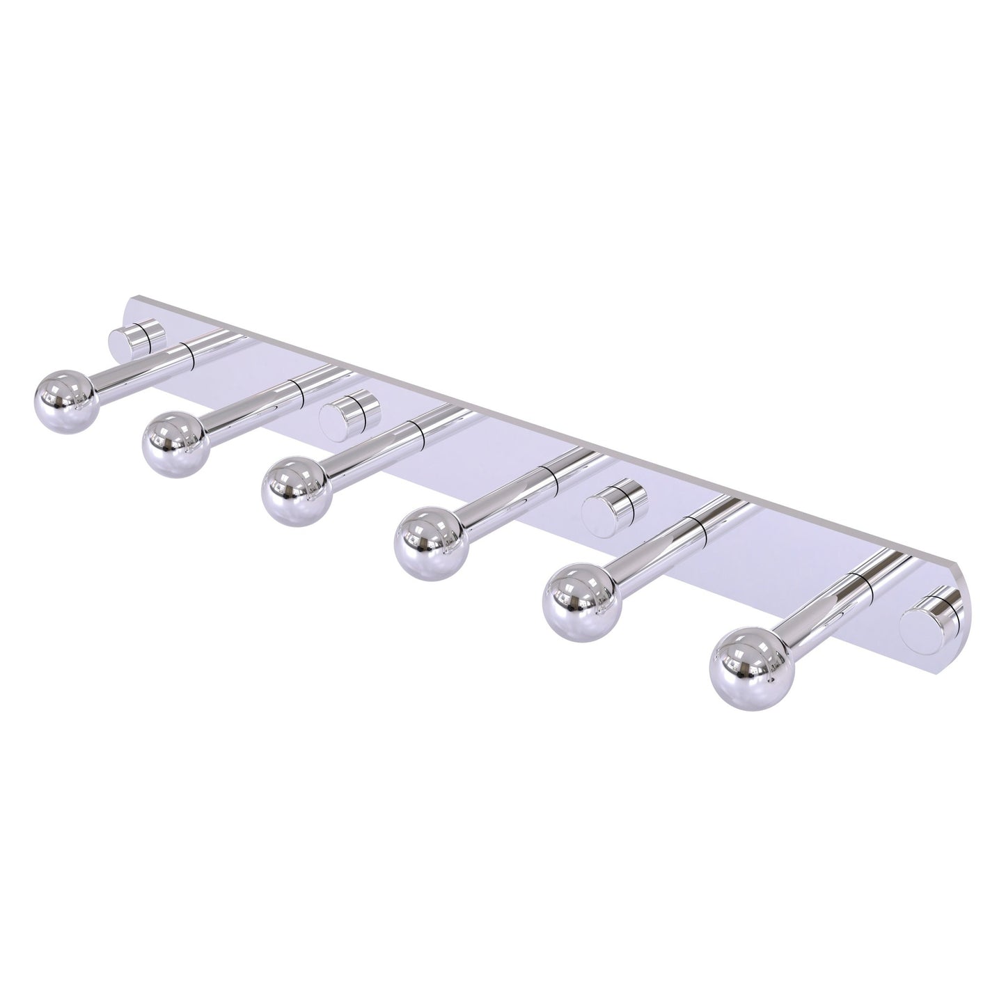 Allied Brass Prestige Skyline 15.5" x 3" Polished Chrome Solid Brass 6-Position Tie and Belt Rack