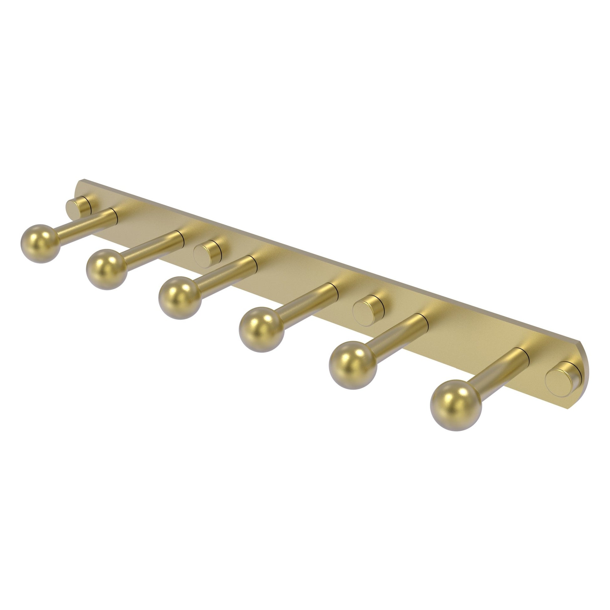 Allied Brass Prestige Skyline 15.5" x 3" Satin Brass Solid Brass 6-Position Tie and Belt Rack