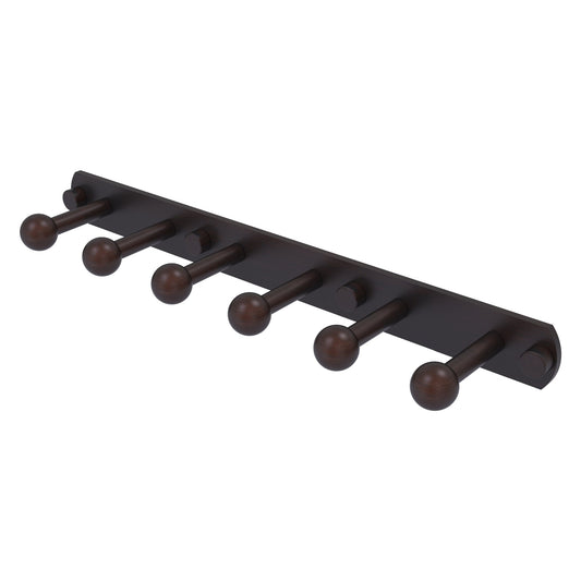 Allied Brass Prestige Skyline 15.5" x 3" Venetian Bronze Solid Brass 6-Position Tie and Belt Rack