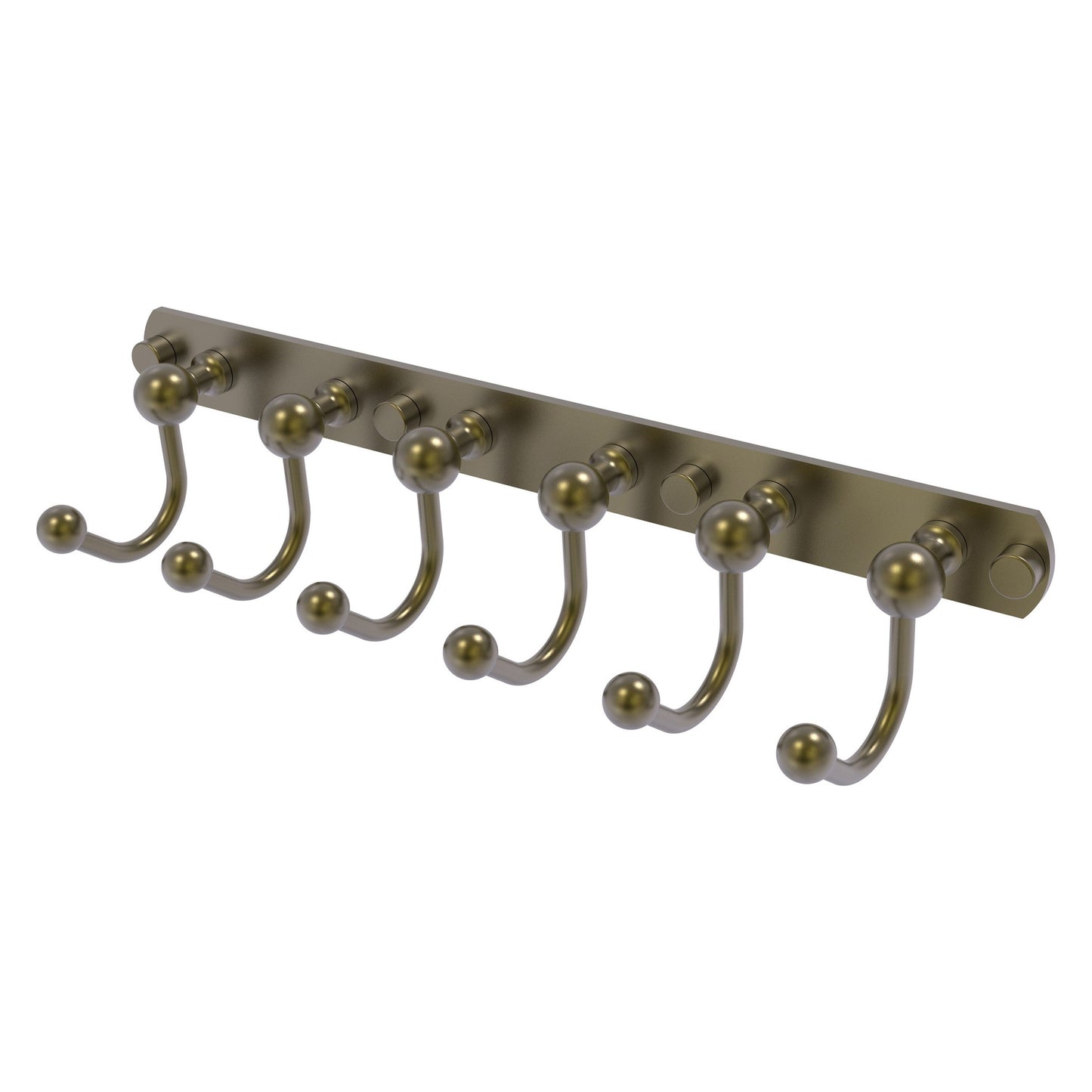 Allied Brass Prestige Skyline 15.5" x 4" Antique Brass Solid Brass 6 Positions Tie and Belt Rack