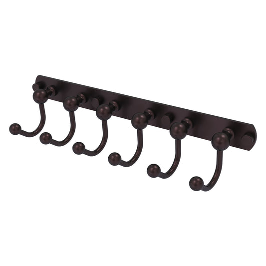 Allied Brass Prestige Skyline 15.5" x 4" Antique Bronze Solid Brass 6 Positions Tie and Belt Rack