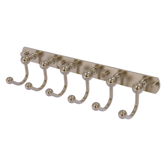Allied Brass Prestige Skyline 15.5" x 4" Antique Pewter Solid Brass 6 Positions Tie and Belt Rack