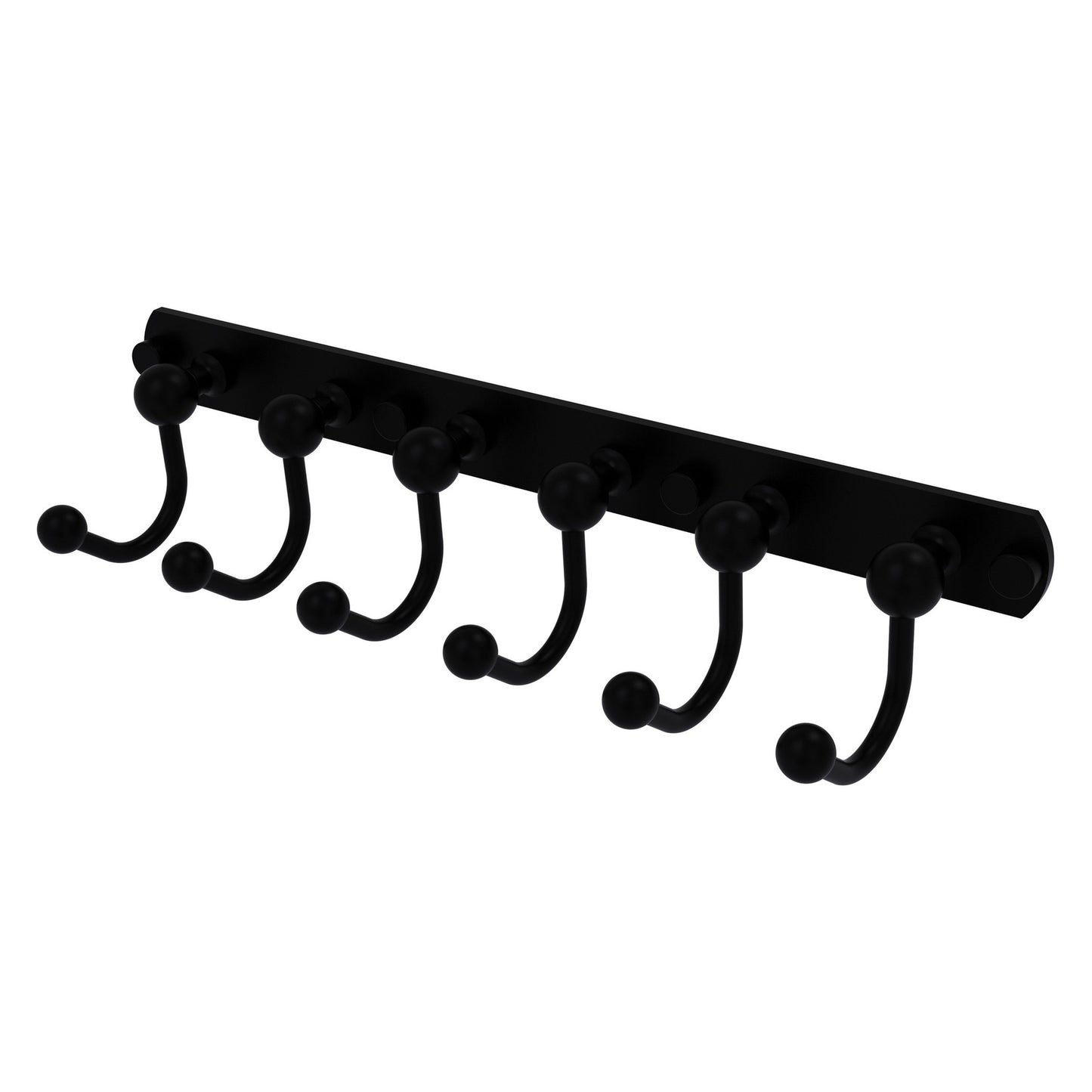 Allied Brass Prestige Skyline 15.5" x 4" Matte Black Solid Brass 6 Positions Tie and Belt Rack