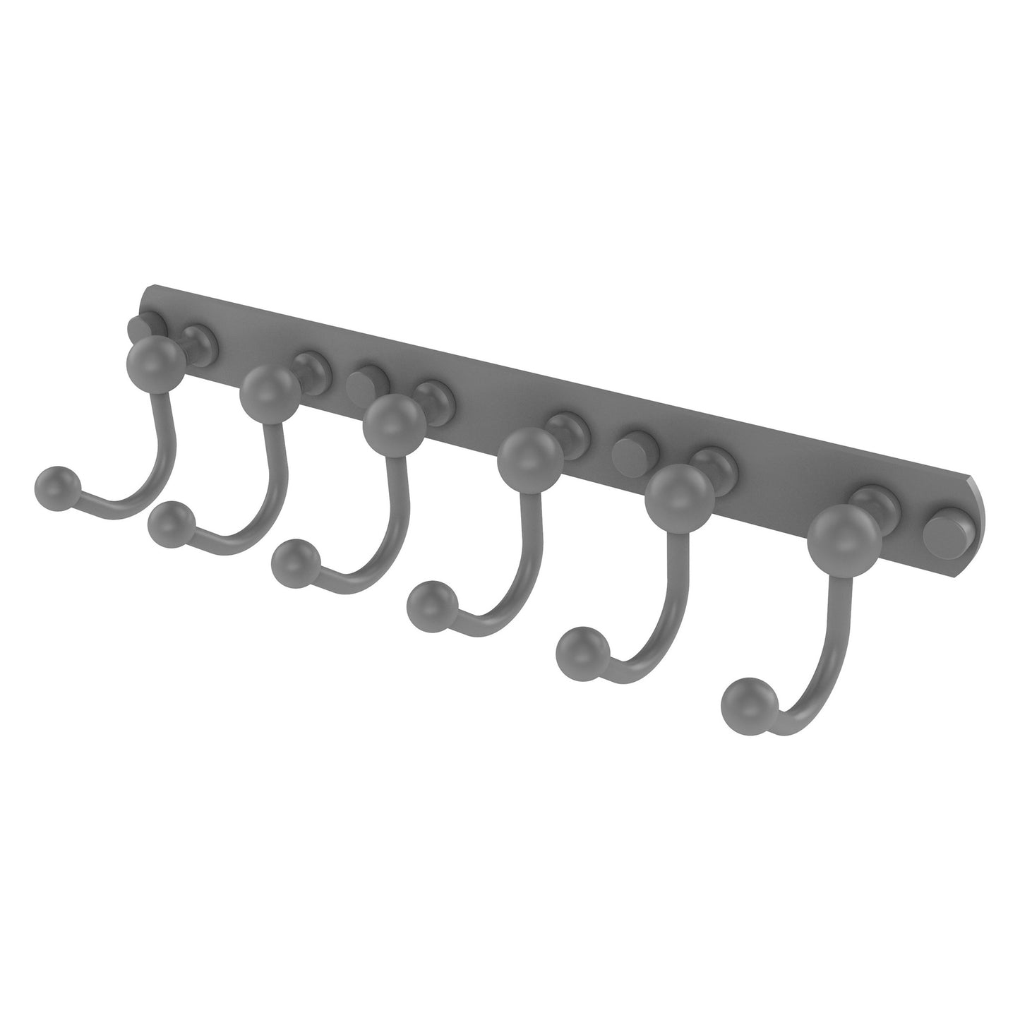 Allied Brass Prestige Skyline 15.5" x 4" Matte Gray Solid Brass 6 Positions Tie and Belt Rack