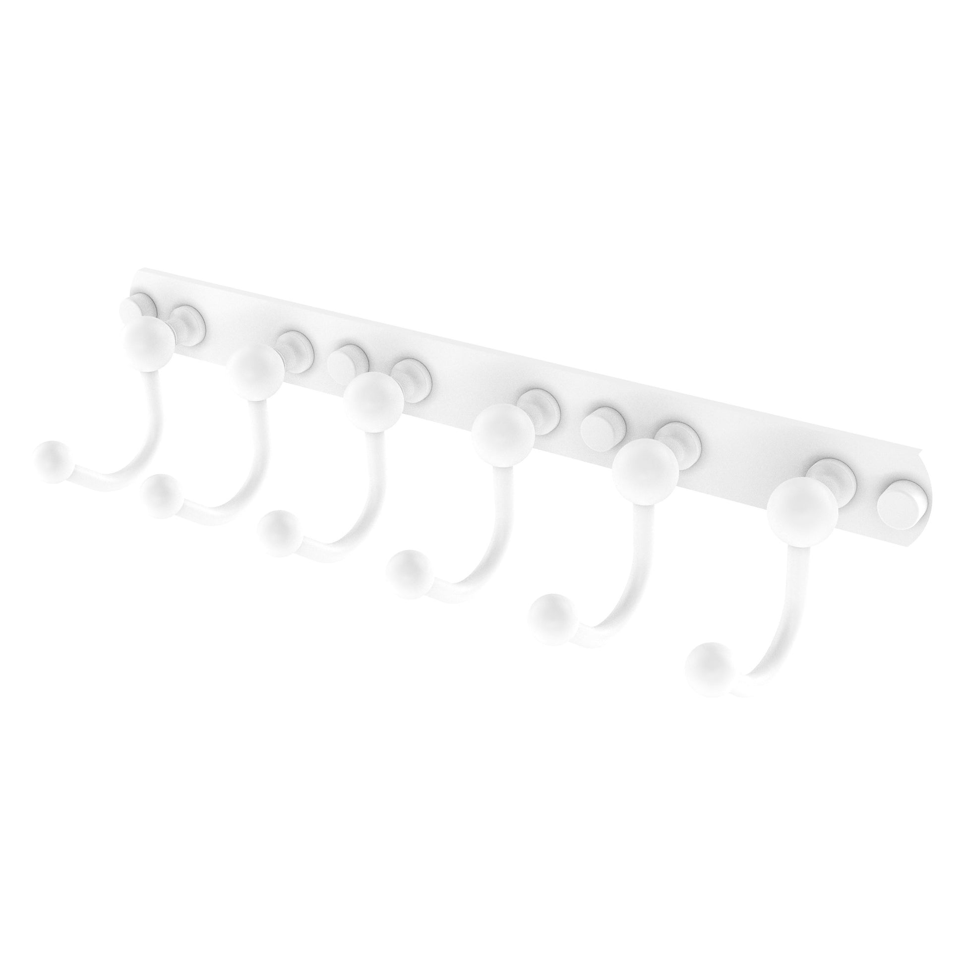 Allied Brass Prestige Skyline 15.5" x 4" Matte White Solid Brass 6 Positions Tie and Belt Rack
