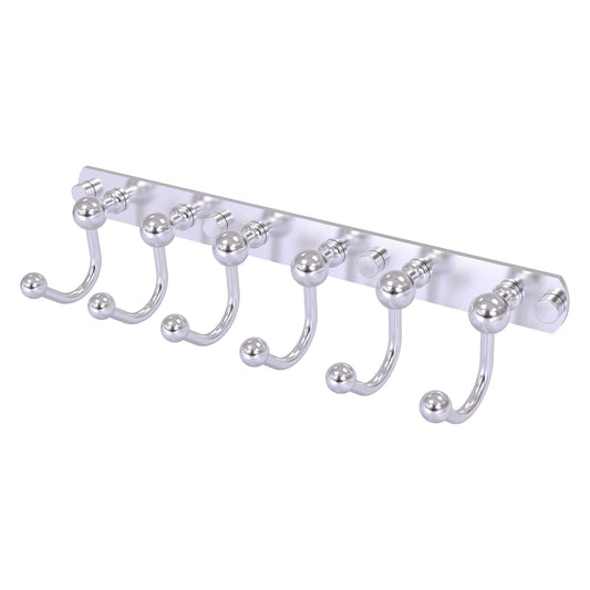 Allied Brass Prestige Skyline 15.5" x 4" Satin Chrome Solid Brass 6 Positions Tie and Belt Rack