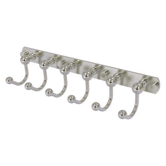 Allied Brass Prestige Skyline 15.5" x 4" Satin Nickel Solid Brass 6 Positions Tie and Belt Rack