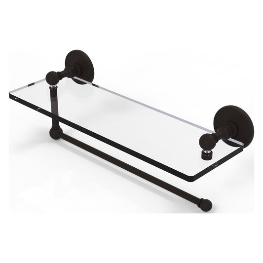 Allied Brass Prestige Skyline 16" x 5" Oil Rubbed Bronze Solid Brass Paper Towel Holder With 16" Glass Shelf