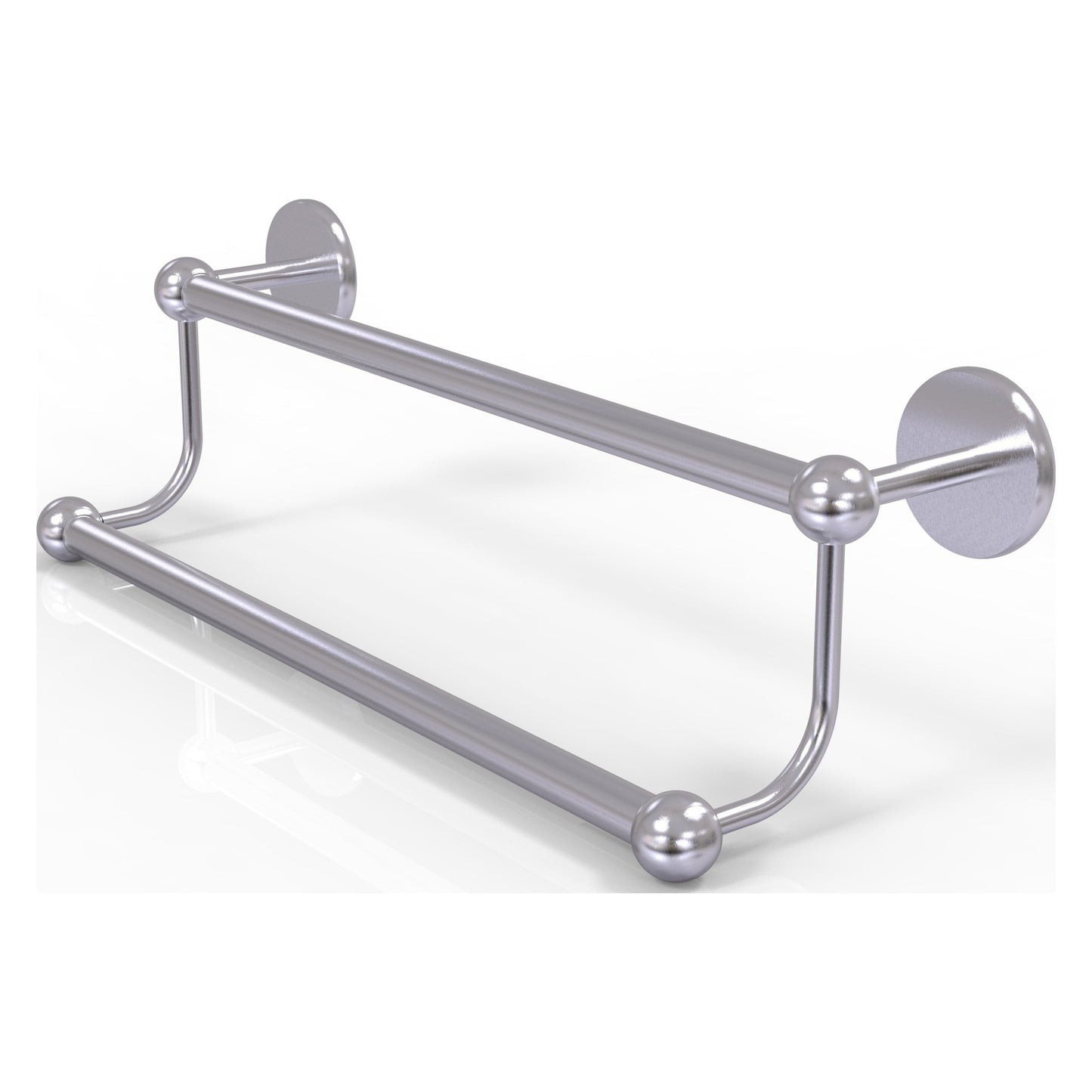 Allied Brass Prestige Skyline 18" x 21" Satin Chrome Solid Brass Double Towel Bar
