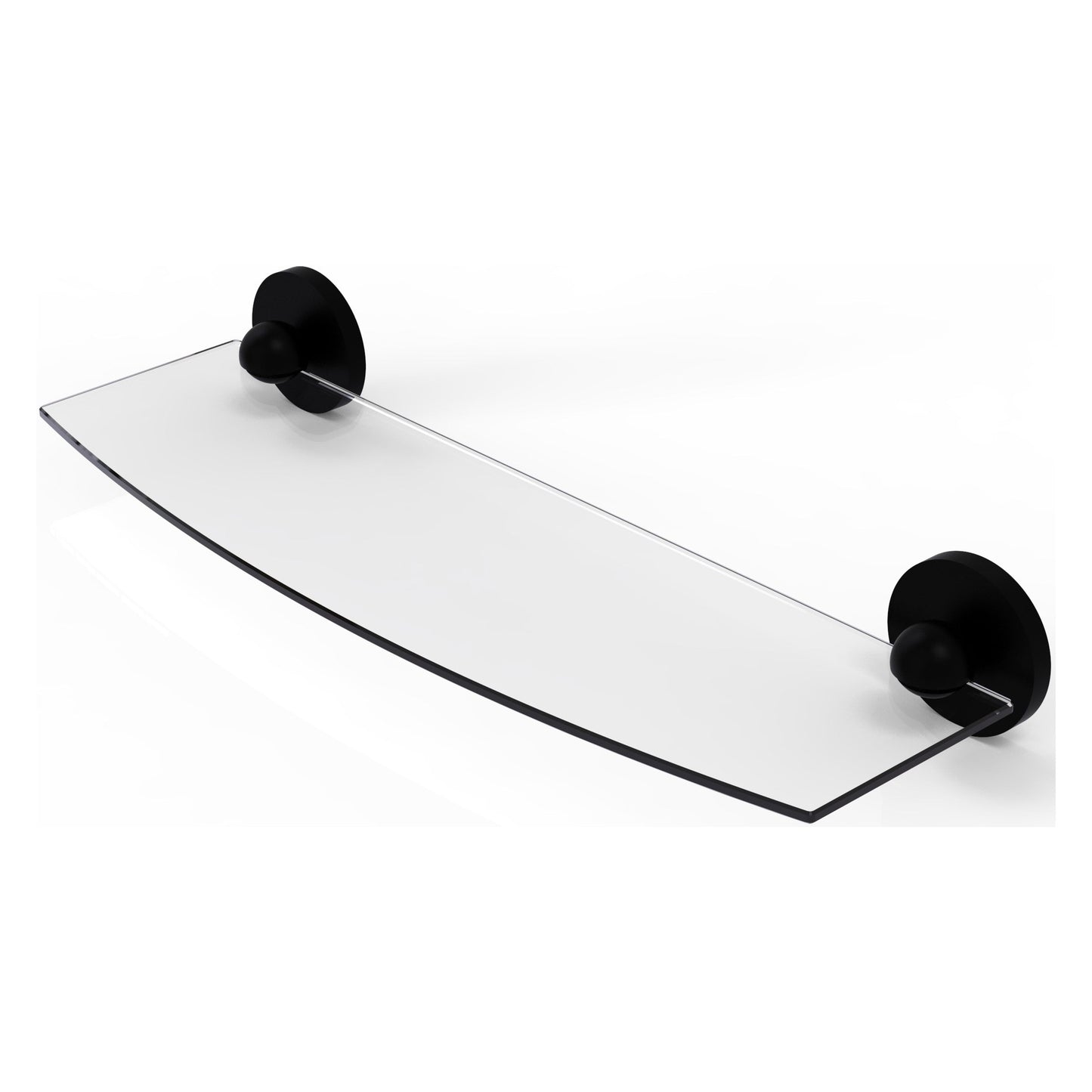 Allied Brass Prestige Skyline 18" x 5" Matte Black Solid Brass Glass Shelf