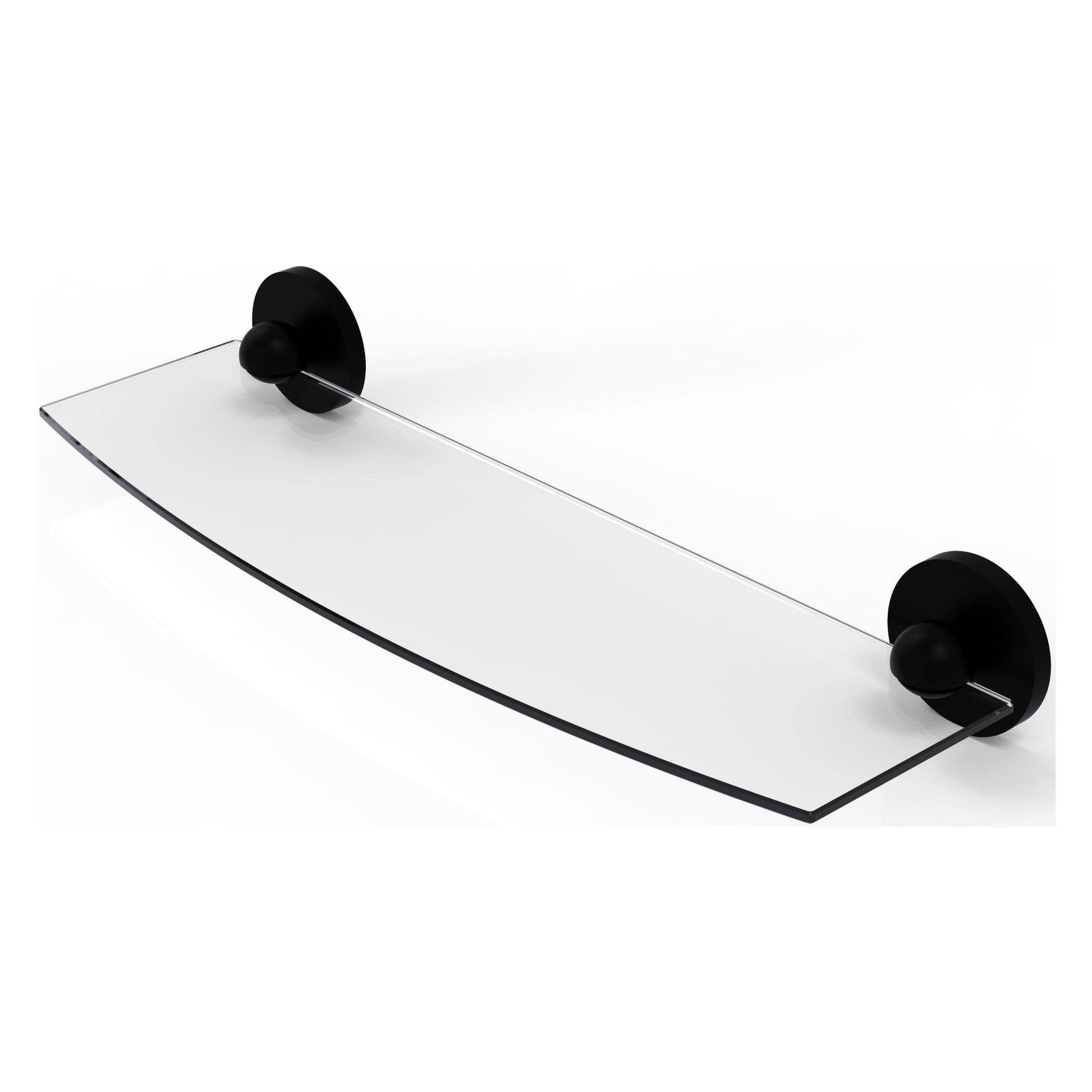 Allied Brass Prestige Skyline 18" x 5" Matte Black Solid Brass Glass Shelf