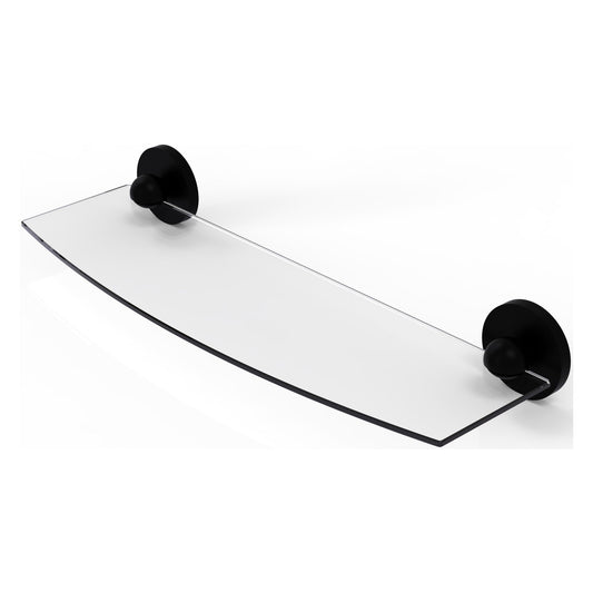 Allied Brass Prestige Skyline 18" x 5" Matte Black Solid Brass Glass Shelf