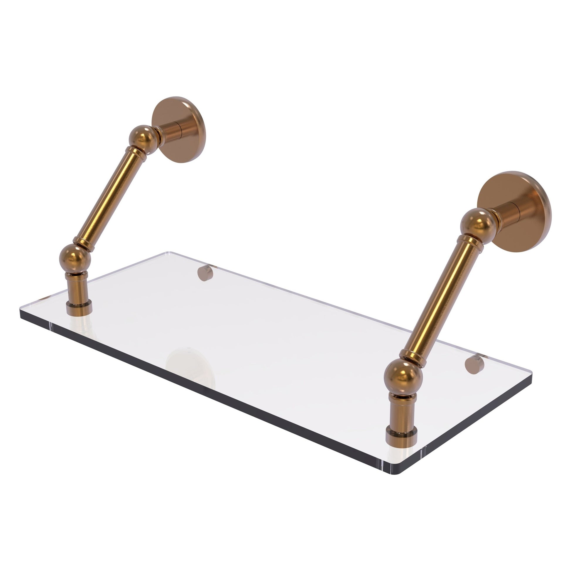 Allied Brass Prestige Skyline 18" x 8" Brushed Bronze Solid Brass Floating Glass Shelf