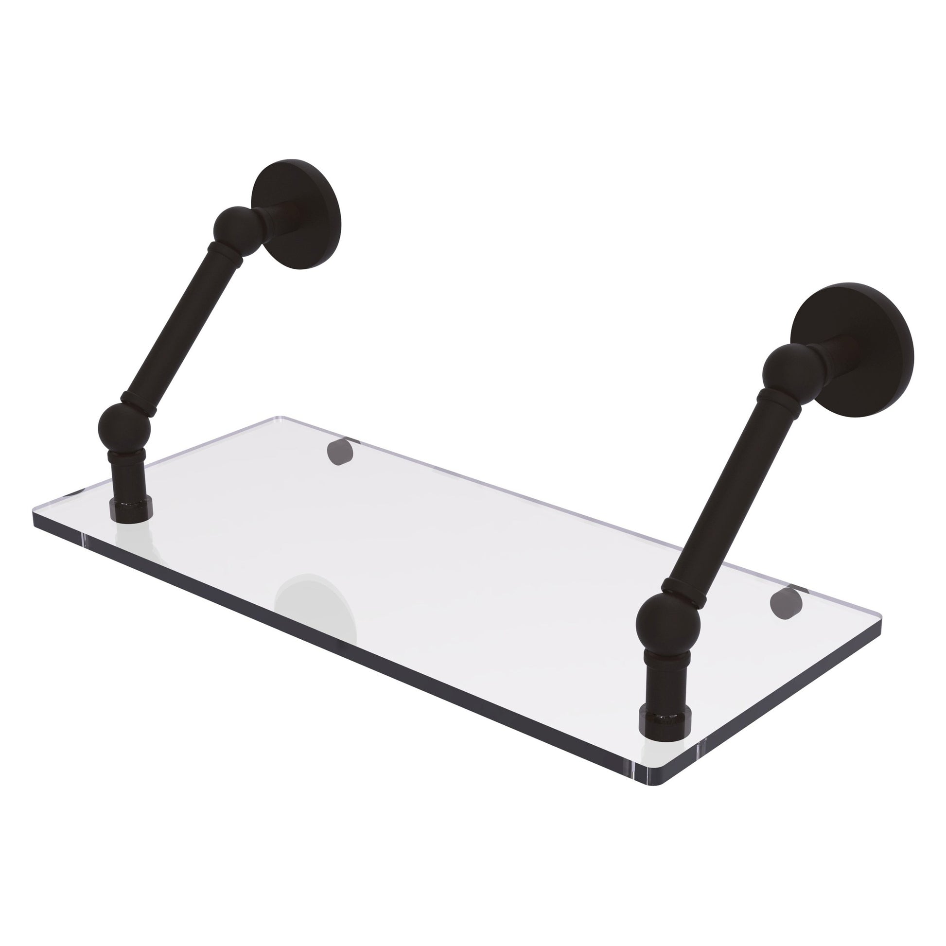 Allied Brass Prestige Skyline 18" x 8" Oil Rubbed Bronze Solid Brass Floating Glass Shelf