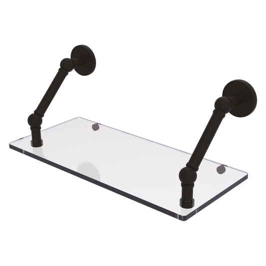 Allied Brass Prestige Skyline 18" x 8" Oil Rubbed Bronze Solid Brass Floating Glass Shelf