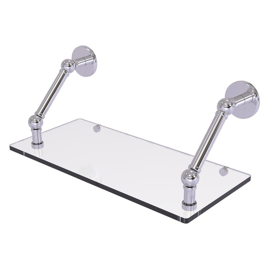 Allied Brass Prestige Skyline 18" x 8" Polished Chrome Solid Brass Floating Glass Shelf